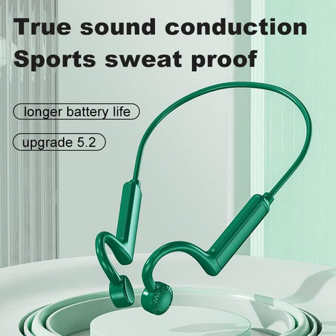 Sports Bone Conduction Bluetooth Headset, Sweatproof Waterproof Wireless Earphones for Running, Gym, Hiking, Cycling