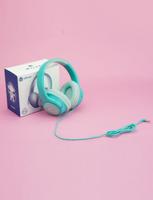 iClever Kids Headphones with Cord, 85dBA Safe Volume Wired Headphones, Stereo Sound, Over Ear Kids Headphones for School
