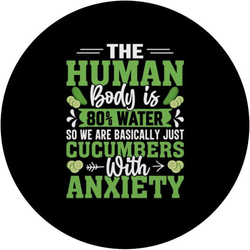 PopSockets Standard PopGrip Pickle Cucumber Body With Anxiety Funny Vegetable Humor