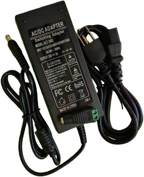 Lansan 24V 2A Switching Power Supply Adapter, AC/DC Power Adapter with Power Cord,