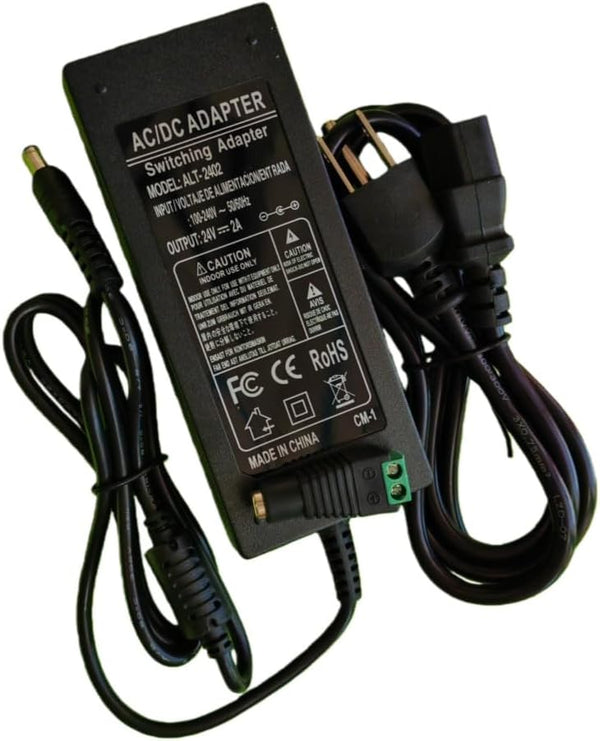 Lansan 24V 2A Switching Power Supply Adapter, AC/DC Power Adapter with Power Cord,