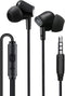 Wired Earbuds Headphones with Microphone, Noise Isolating Stereo Bass, In-Ear Earphones for Smartphones, Tablets, Black