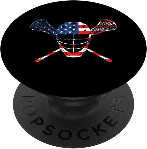 American Flag Sports Design PopSockets Swappable PopGrip for Players Team Lacrosse