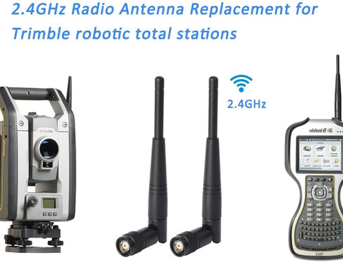 Eightwood 5dBi 2.4GHz WiFi Antenna, RP-TNC Male Antennas (2-Pack) for Trimble Robotic Total Stations, Wireless Router