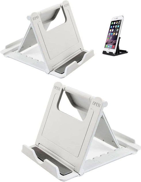 HZZADZXW Portable Cell Phone Stand Holder for Desk, 2 Pack Foldable Pocket-Sized Adjustable