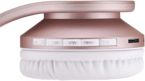 PowerLocus Over Ear Bluetooth Headphones, Rose Gold, Wireless Headphones Foldable, Hi-Fi Stereo, Soft Memory Foam