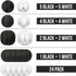 JTek 24 Pack, Cord Organizer, Adhesive Cable Holder, Black and White | Cable Organizer, Cord Holder, Desk Organizers