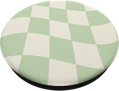 Danish Pastel Aesthetic Green Checkered PopSockets Standard PopGrip