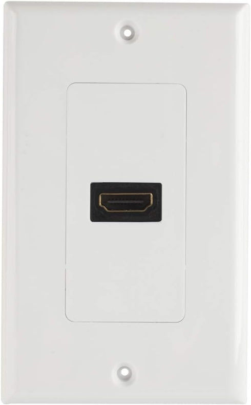TENINYU Single HDMI Wall Plate (1 Port) - 4K UHD, ARC, Ethernet Pass-Thru Support (1-Gang) White