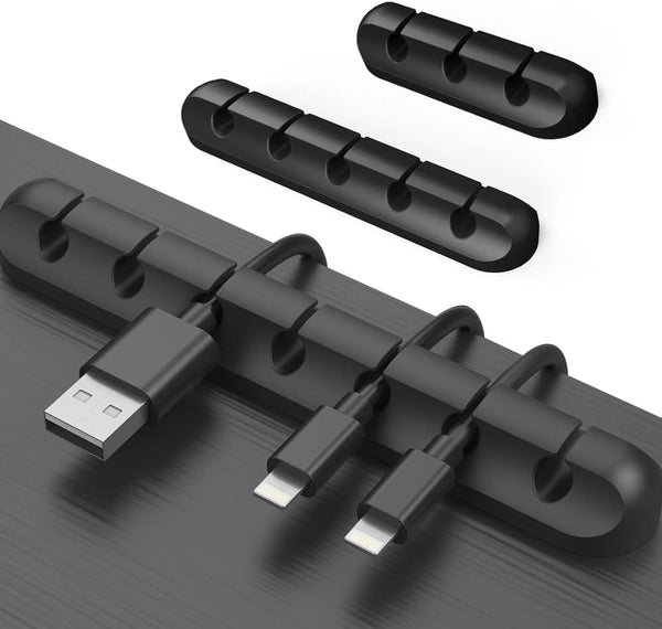 Cable Clips Cord Management Organizer, 3 Packs Silicone Adhesive Hooks for Desktop and Office
