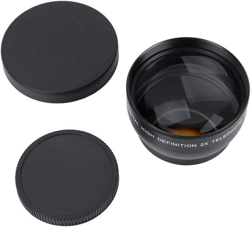 52mm 2X Magnification HD Teleconverter, Waterproof Telephoto Lens for 52mm Mount Camera