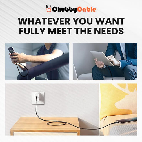 chubbycable Black Chubby - Special Black Samurai Edition Silicone Fast Charging USB-C Cable, Durable Power Bank Cable