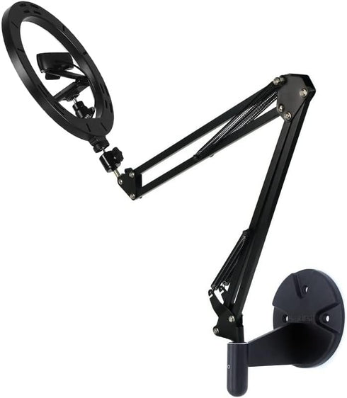 AceTaken 10'' C920s C930 C922x C925e C615 Webcam Ring Light Wall Mount, Streaming Light with Folding Arm Wall Holder