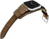 Compatible with Fitbit Versa 2 Bands, Genuine Leather Cuff Bracelet Replacement Strap for Men Women (Coffee)
