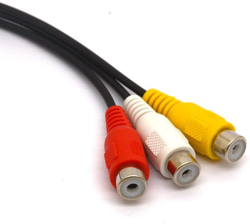 GLHONG 4 3 Pin S-Video to RCA Female TV Adapter Cable Conversion Cord for TV PC Computer Video AV Projector