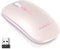Wireless Bluetooth Mouse - Rechargeable USB Optical Mouse, LED Slim Dual Mode for Laptop, PC, Mac OS, Android (Pink)