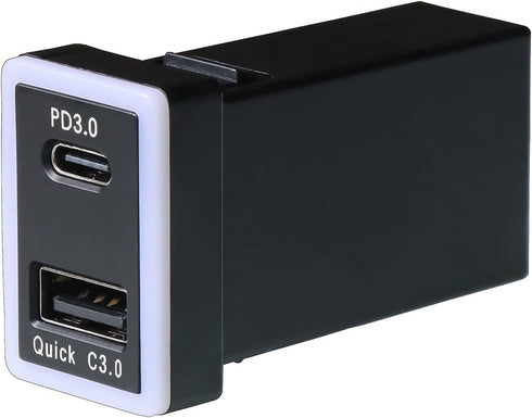QC3.0 +PD3.0 USB Power Socket, 60W Output, Type C & Quick Charge 3.0 Car Charger USB Adapter for Smart Phone PDA iPad