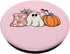Pink Halloween Boo Hippie Ghost Pumpkin Cute Pastel Vibes PopSockets Swappable PopGrip