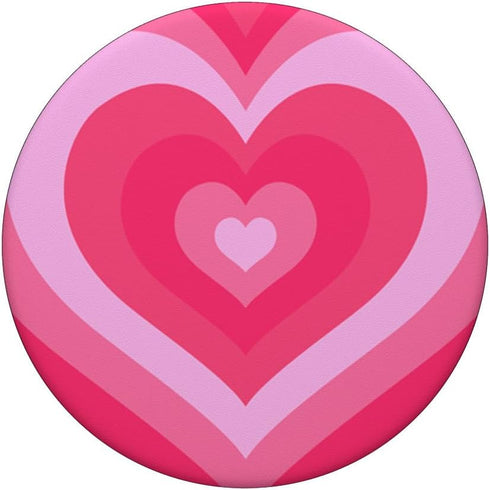 Cute Pink Latte Love Coffee Heart Pattern PopSockets Standard PopGrip, Stylish Girly Design