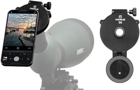 FANAUE Telescope Phone Adapter, Spotting Scope Smartphone Phone Mount for Binoculars Monocular Microscope, Magnetic