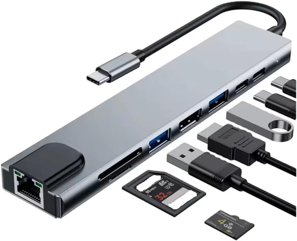 Generic USB C Hub Docking Station, 8 in 1 Type C Hub USB