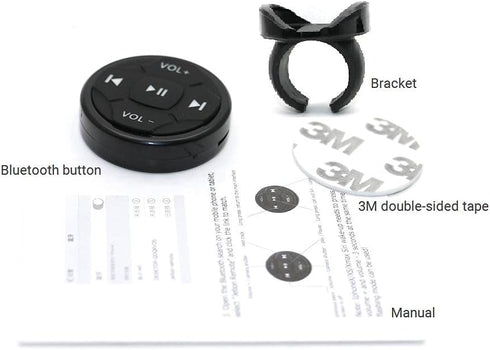 Wireless Bluetooth Media Button Remote, Selfie Music Control for iPhone, Car Motorcycle Steering Wheel
