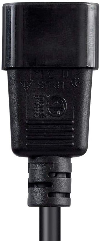 Monoprice Desktop Computer Power Cord - IEC 60320 C14 to NEMA 5-15R, 10 Amp, 1250 Watt, 125 Volt, 18AWG, 2 Feet, Black