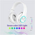 Over Ear Kids Bluetooth Headphones, Colorful LED Lights, Wired & Wireless Lightweight HiFi Stereo Headset (White)