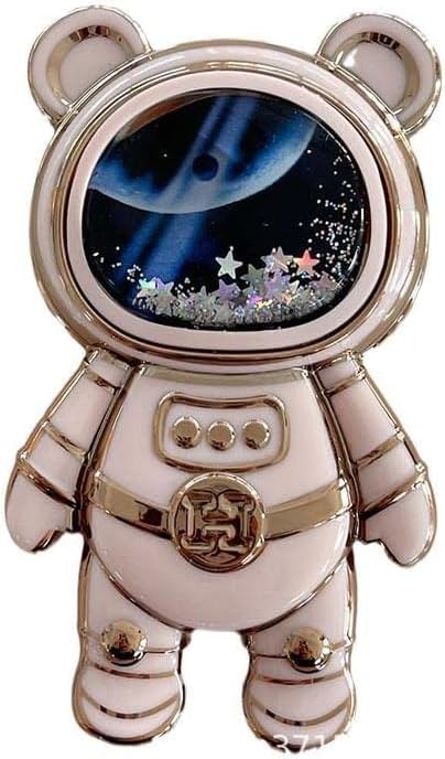 Pink Cute Phone Stand Holder, Adjustable Astronaut Kickstand for Desk, 3D Moving Star Sequins Gift for Women Girl