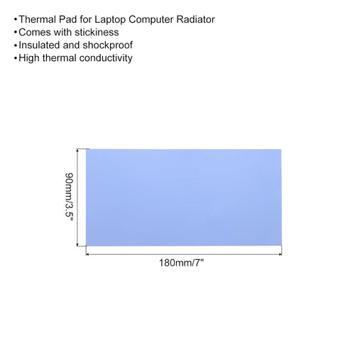MECCANIXITY Thermal Pad 3.6W/m.K Insulated Heat Resistant High Temperature Resistant Silicone Cooling Pads 180x90x1mm for Laptop Computer Radiator, Blue