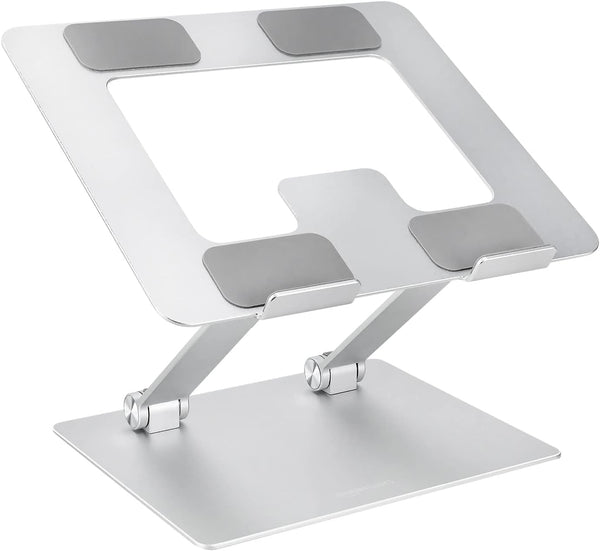 Amazon Basics Sturdy and Portable Ergonomic Laptop Stand for Desk, Height Adjustable Riser with