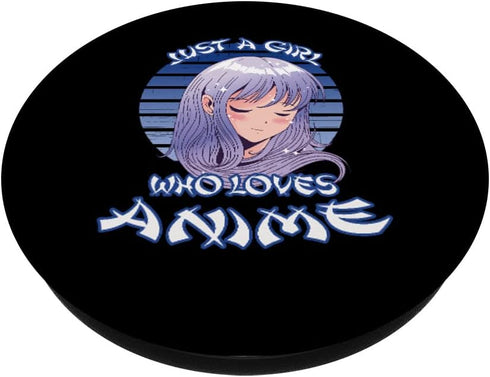 Just A Girl Who Loves Anime for Teen Girls Anime Vintage PopSockets Swappable PopGrip