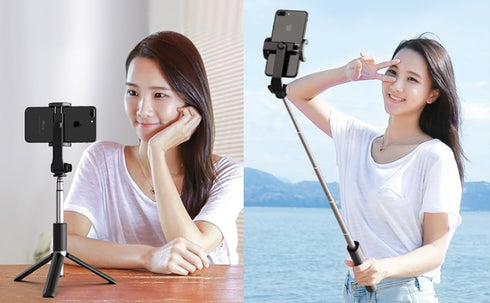 Selfie Stick Tripod with Wireless Remote Controller - Extendable Adjustable Stand for All Apple iPhone, Samsung Galaxy