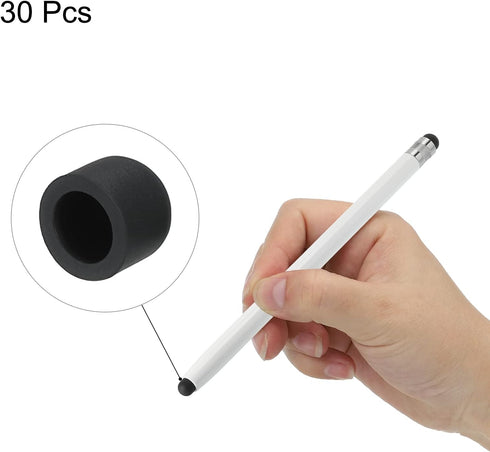 MECCANIXITY 30pcs 7.5mm Stylus Pen Fine Tips, Conductive Rubber Capacitive Touch Screen Pens, Soft Universal Replacement