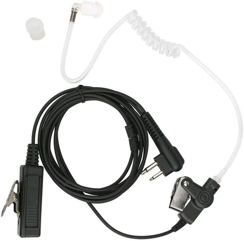 PTT Mic Covert Acoustic Tube Earpiece Headset for Motorola Radio BPR40, CP200, CLS1100, CLS1410, and More