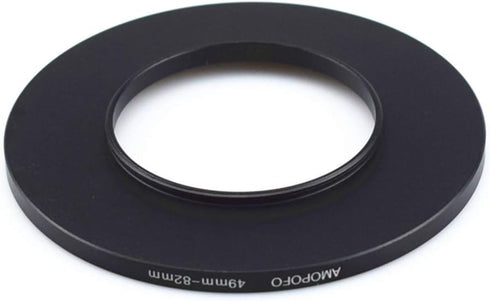 49mm to 82mm Metal Step Up Ring Adapter for Canon, Nikon, Sony, Fuji, M4/3 Camera Lenses to UV, ND, CPL Filters