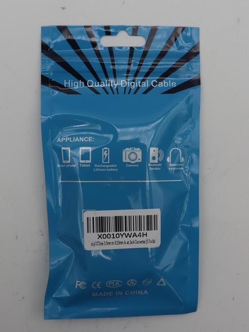zdyCGTime 3.5mm to 6.35mm Adapter Mono Audio Male to Female Mic Plug Converter (5 Packs)
