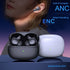 Active Noise Cancelling Earbuds, Bluetooth with Qi Wireless Charge, ANC + ENC with Mics and Travel Pouch