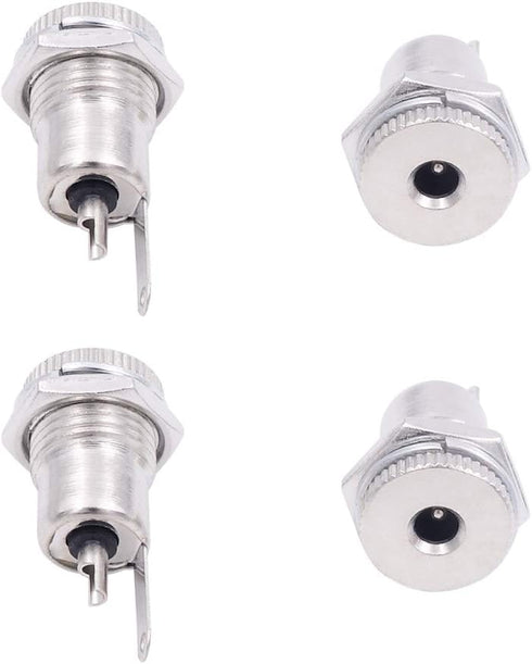 Fancasee 4 Pack 3.5mm x 1.35mm Female DC Power Jack Socket Panel Mount, Metal Power Supply Connector