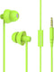 MINi5 Comfort-fit Wired Headphones with Mic, Cellphone Earbuds with 3.5mm Jack (Green)