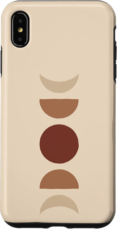 iPhone XS Max Phases of Moon Boho Case in Beige Rust Red Burnt Orange