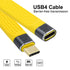cablecc Yellow USB4 Extension Cable, Slim Flat Male to Female, 40Gbps with 100W Charging and 8K@60Hz USB4.0