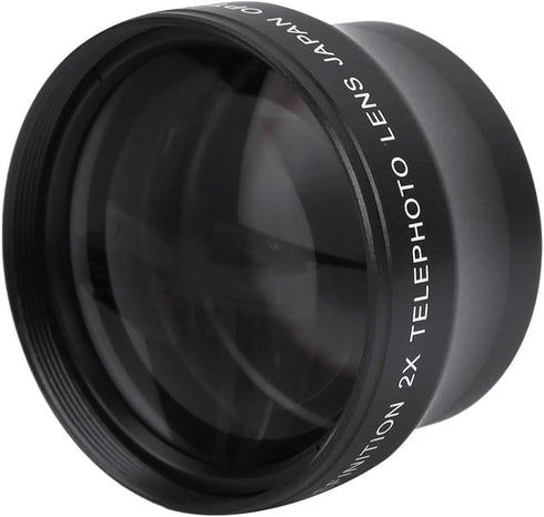 2X Camera Lens for 37mm Mount Camera, 2X Magnification High Definition Telephoto Converter Lens