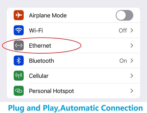 Lightning to Ethernet Adapter with Charging Port, RJ45 Ethernet LAN Network Adapter for iPhone/iPad/iPod Supports