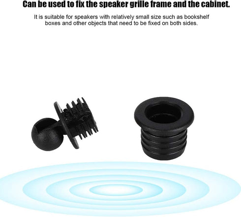 QANYEGN 10 Pairs Speaker Grill Guides, Plastic Ball and Socket Speaker Mesh Snap Fastener, Speaker Grill Pegs