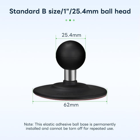 FANAUE Flex Adhesive Ball Base for RAM Mounts B Size Double Socket Arm, 1" Ball Head Adapter for Phone Mount