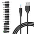 Belker Universal 5V DC 5.5 2.1mm Jack Charging Cable, USB to DC Power Cable with 14 Interchangeable Plugs, Max 3A