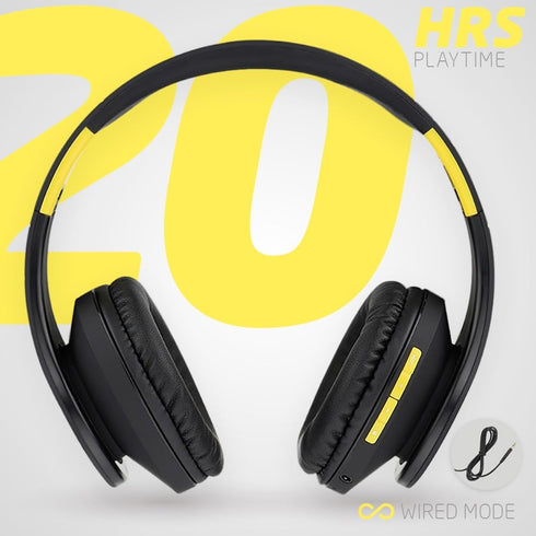 PowerLocus Bluetooth Over-Ear Headphones, Wireless and Wired Headsets with Built-in Mic, Foldable, Micro SD/TF, FM for