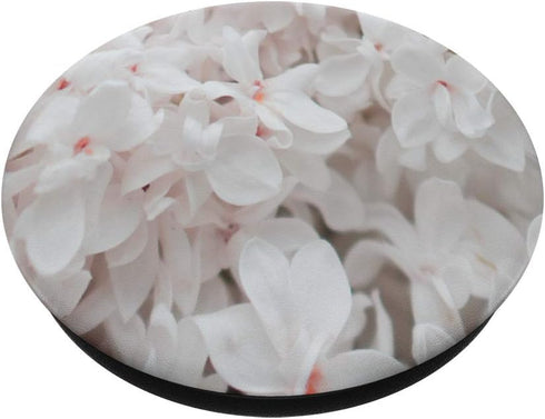 Pink Lilac White Floral Flower Petal Nature Plant Garden PopSockets Grip and Stand for Phones and Tablets