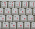 4Keyboard Dvorak Simplified Keyboard Stickers with RED Lettering ON Transparent Background